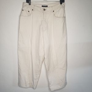 VTG Bill Blass Linen Blend Women's Easy Fit Cropped Pants